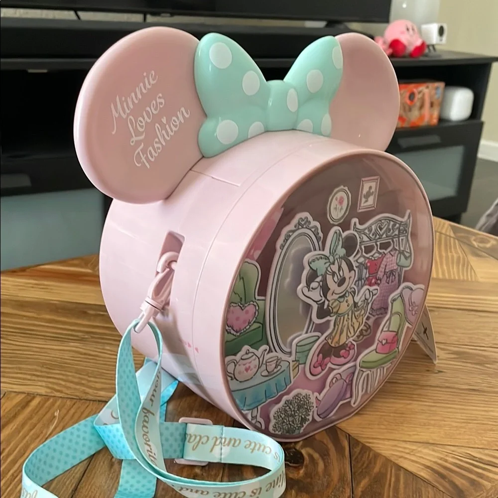 Minnie Mouse Pink and Mint Popcorn Bucket from Tokyo Japan with tag - Picture 3 of 8